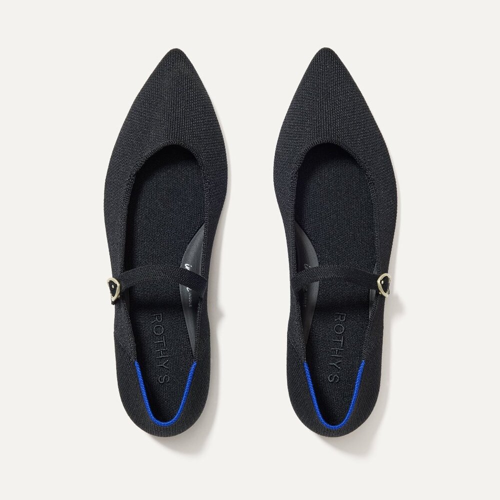 NWT Rothy's The Point Mary Jane II - Black Size 5.5